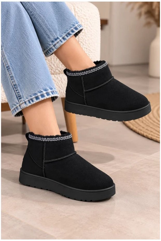 Women's Mini Short Boots with Suede Fur Lining and Warm Comfortable Sole