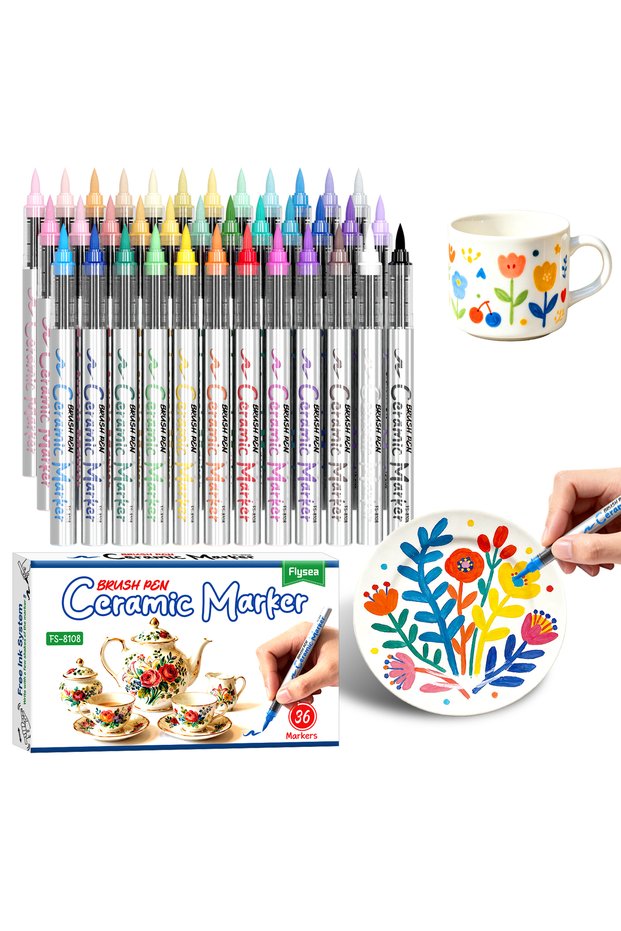 36 Color 12/24/36 Colors Ceramic Paint Marker Pens Acrylic Paint Pens, for Art DIY Ceramic Painting,