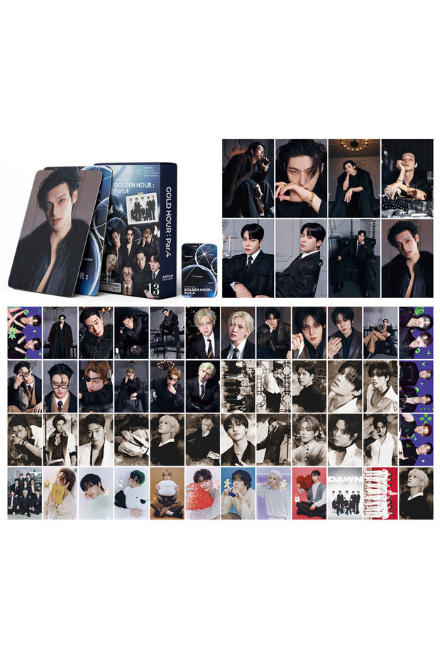 ATEEZ-4 55Pcs/Set Idol Boy ATEEZ New Album GOLDEN HOUR Part.5 Lomo Cards Postcards Seonghwa Hongjoon