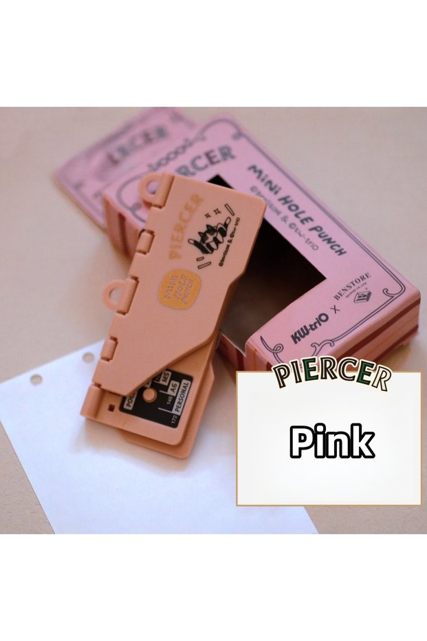 pink 1pc Portable Card Punch, Mini Retro Three-Hole Punch, DIY Loose Leaf Core, Suitable for M5/A7/A
