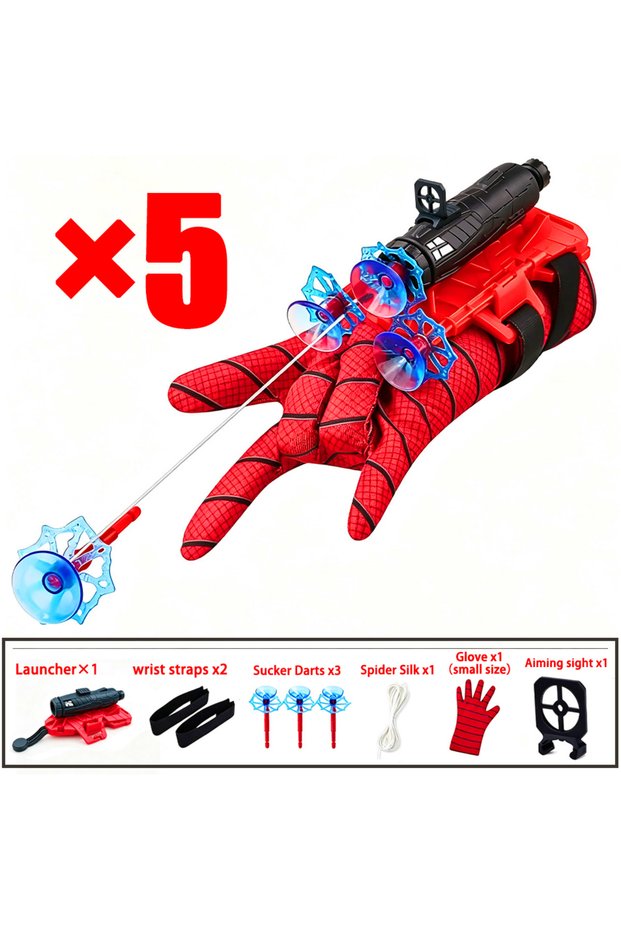 5 SET 2026 Superhero Launcher with Silk Glove Spiders Web Wrist Set Shooters Toy Anime Figures Cospl