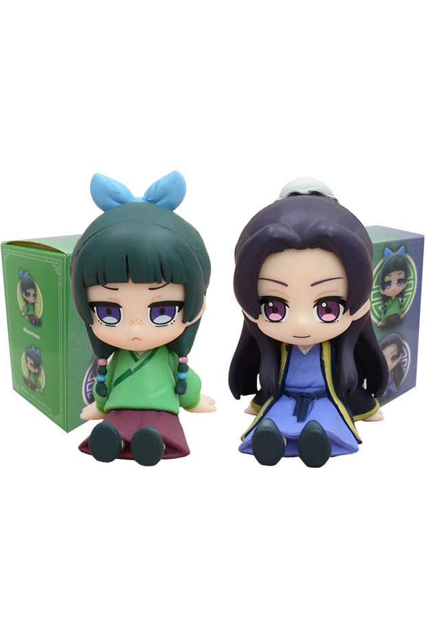 2pcs-with box The Apothecary Diaries Maomao Jinshi Mini Figure Anime Periphery Kawaii Sitting Toys D