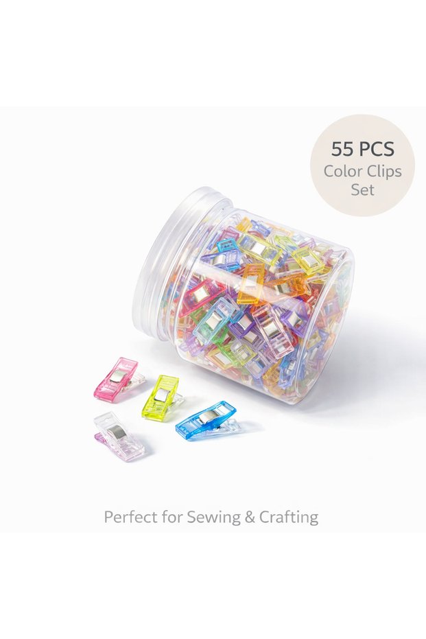 55pcs-box 30/50/55/100 Sewing Fabric Clips, Replacement for Straight Pins, Smooth Quilting Clamp for