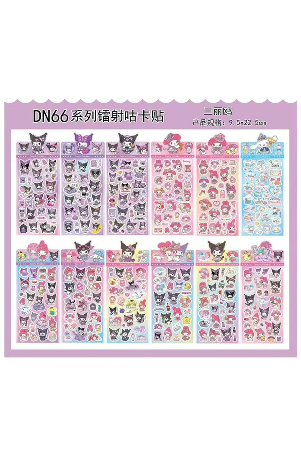 OPP BAG 6PCS RANDOM HOT Holographic Sticker Pack, Kawaii Decals for DIY, Journaling, and Phone Case