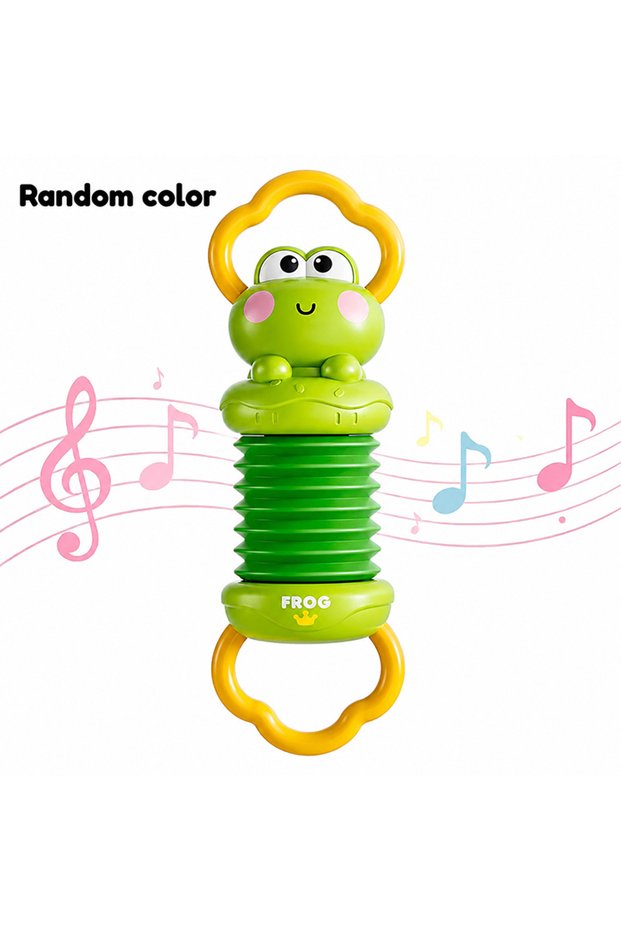 368-150-frog Cartoon Animal Rattle Pull String Musical Toy, Early Cognitive Development & Grasp Trai