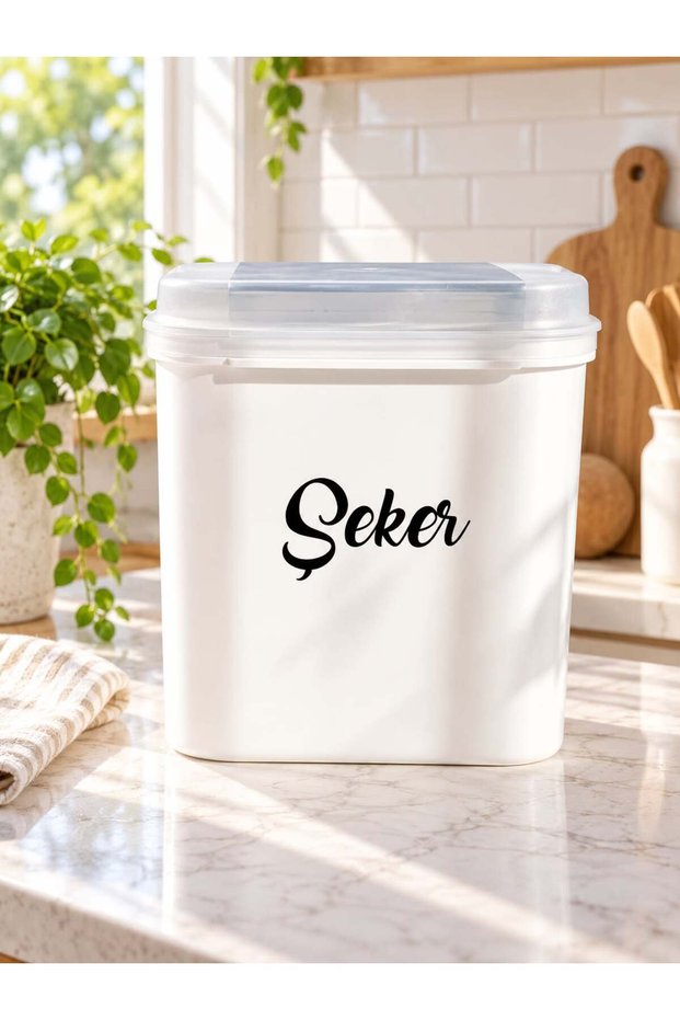 5'Litre Plastic Storage Container (with Shovel, Spoon and Label Gift) Tea-Sugar-Flour-Rice Container