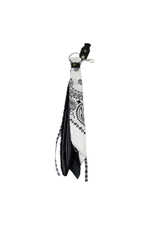 Black-White Paisley Universal Hip Hop Motorcycle Handlebar Decoration Paisley Rock Punk Ribbon Biker