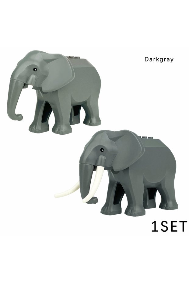 Z11-3-7-8 MOC Animal Figures Building Block Pack - Ranch & Zoo Includes Spotted Deer Elephant Giraff