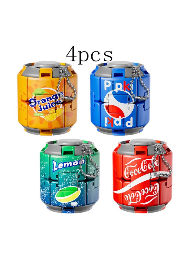 4PCS *New 4 Popular Soda Can Slider Creative Stress-Relieving Toys Fingertip Spinners with Pressing