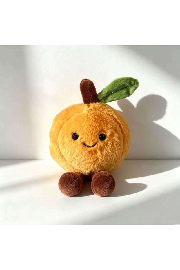 Apricot fruit Fruit and vegetable pendant toys, soothing dolls, plush key chain pendants, fin