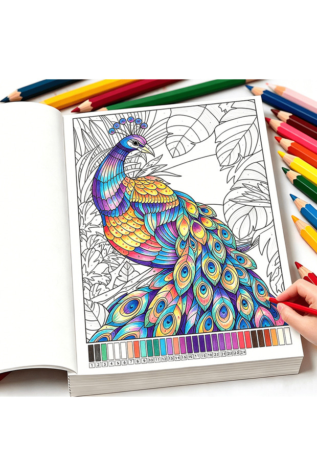 Number Coloring Color By Number Coloring Book for Adults 32 Pages, Mandala Flower Nature Animal Stre