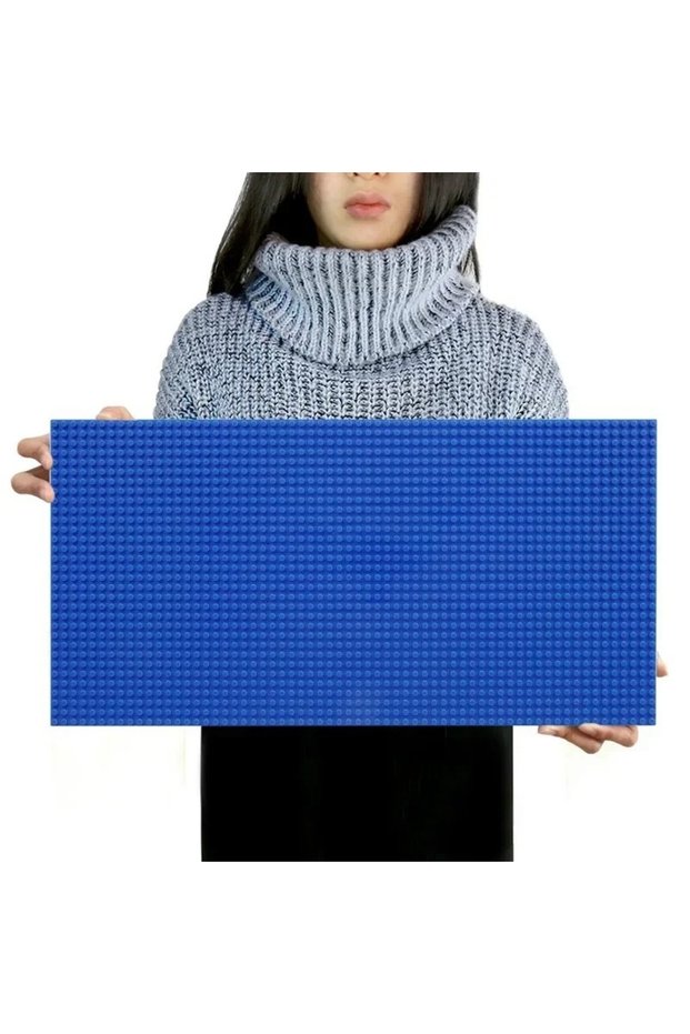 Dark blue 32*64 Holes Classic Building Blocks Base Board, DIY Assembled Building Blocks Wall Compati