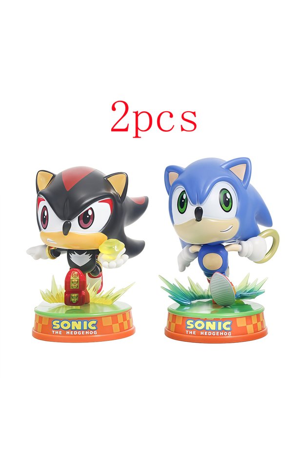 2pcs-0pp 11CM Anime PVC Best Selling Sonic Character Toy Hedgehog Shadow Tail Action Doll Model Kids