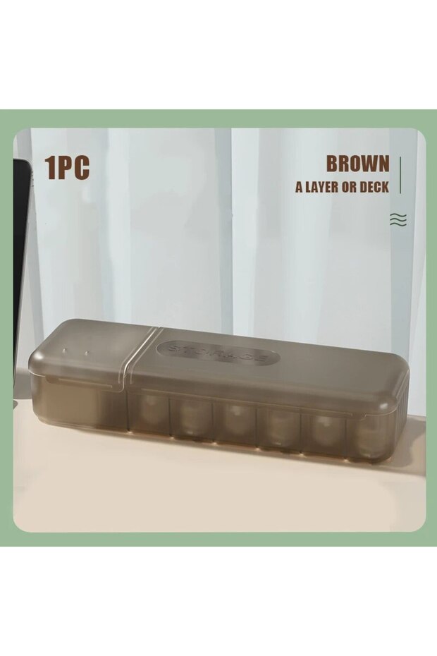 Brown Cable Storage Box With 7 Compartments Organizer Charger Storage Box Reusable Cable Storage Man