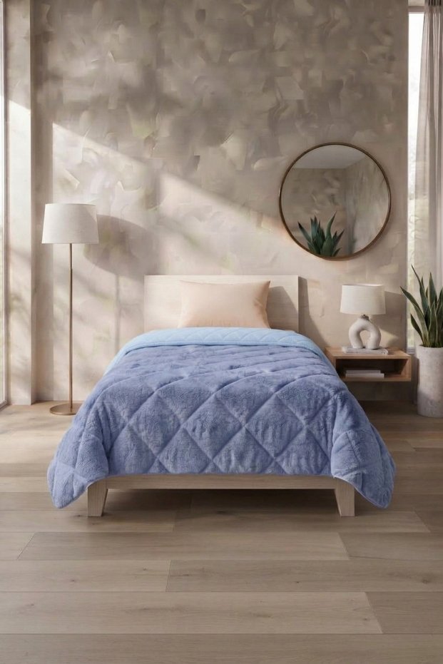 Single Welsoft Quilt 155 X 215 cm Double-Sided Daily Use 1 Piece New Generation Plush Quilt