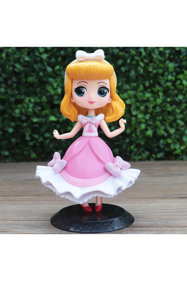1pc Q Posket Cute Big Eyes Rapunzel Jenny Mermaid Princess PVC Anime Dolls Collectible Versio