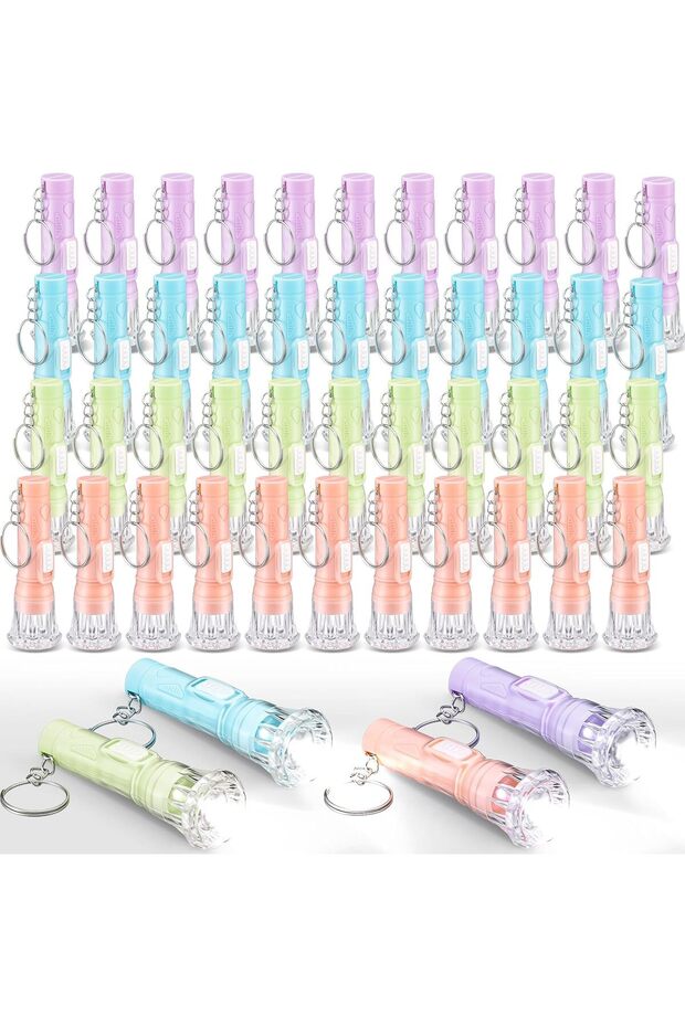 72pcs Portable Mini Flashlight Pendant Set 48/72/96//120/150 Pieces Household Small Glow Gifts Rando