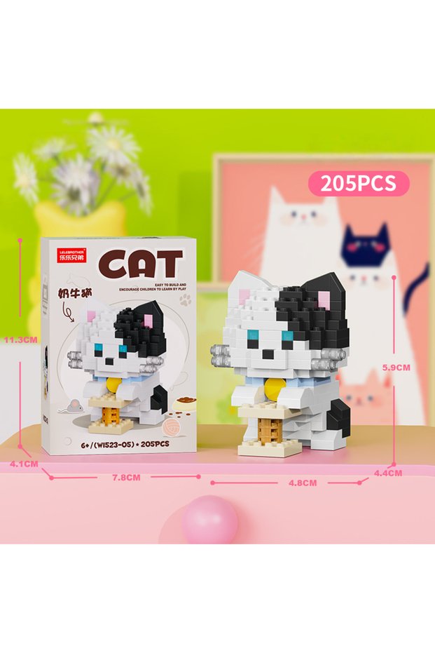No box W1523-05 Cartoon Cute Pet Cat Dog Building Blocks Microparticle Husky Assembly Toy Educationa