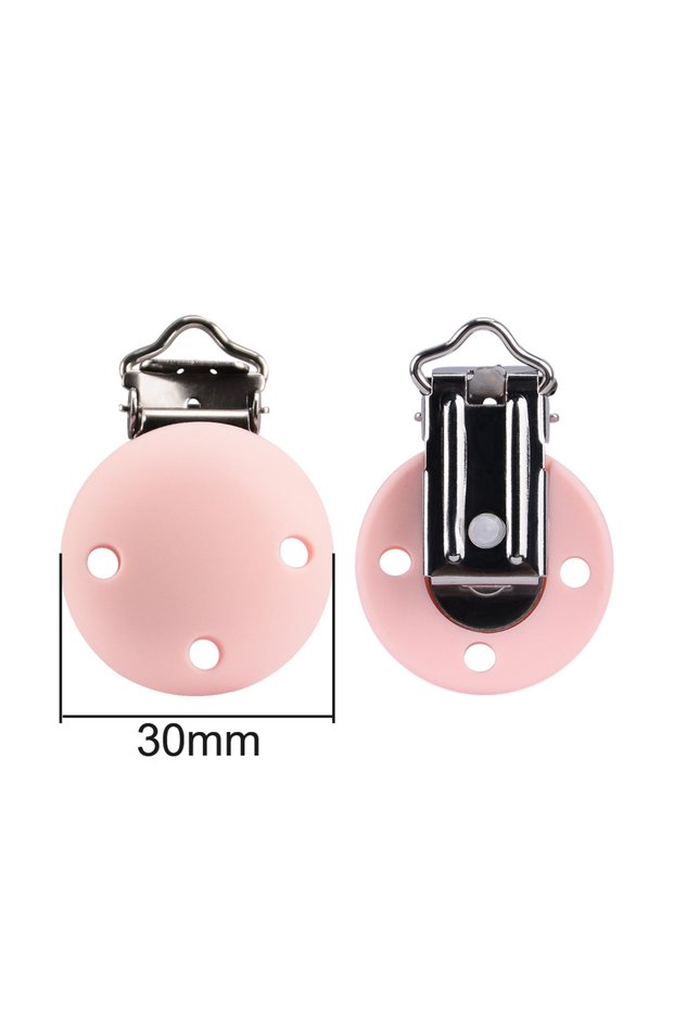 rose quartz-5pcs Lofca Silicone Clip 5 PCS Baby Pacifiers for DIY Pacifier Chain Nursing Teething Ba