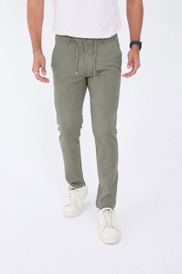 Men's Winter Jogger Slimfit Half Elastic Fabric Pants