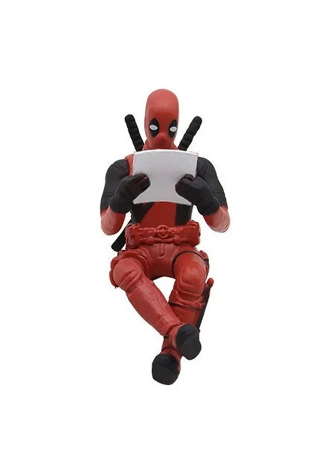 C 1Pcs New Anime Deadpool Action Figure Car Interior Decoration Toys Sitting Model X-Men Mini