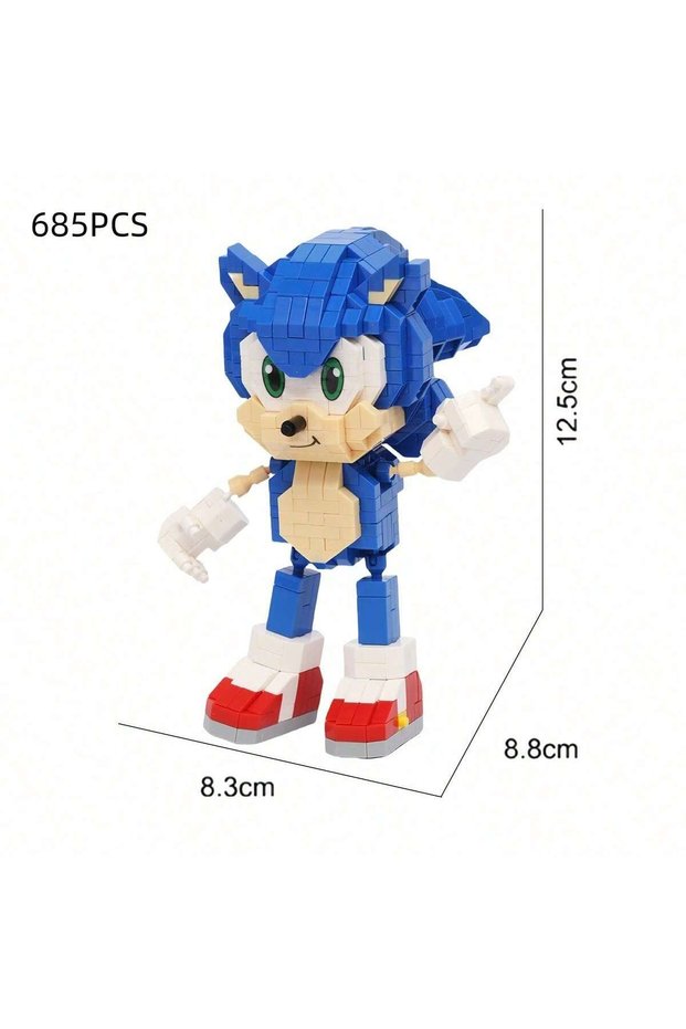 Blue Cartoon Kawaii Building Blocks Particle Desktop Ornaments DIY Assemble Puzzle Toys Halloween Bi