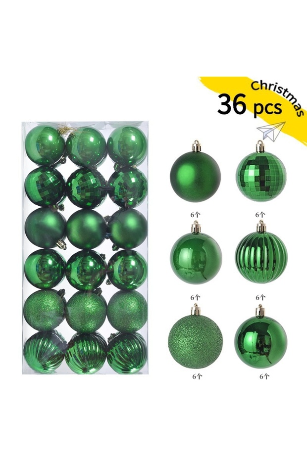 3CM X-36Pcs Green 24/36Pcs 3CM Christmas Balls Christmas Tree Ornaments Xmas Decoration Pendants Hom