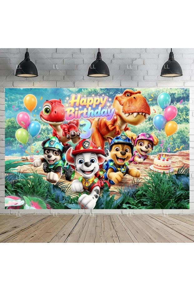 150x100cm LL446-18 Cartoon 1 4 5th Birthday Party Decoration Backdrop Cute Dog