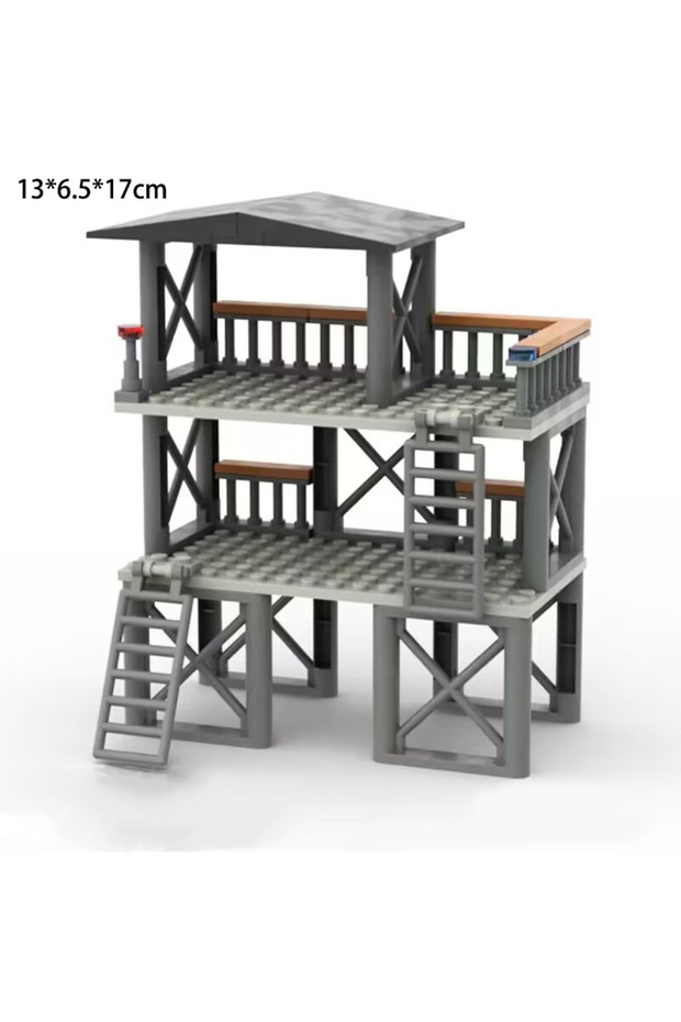 Z05-32 Military WWII MOC Sentry Post War Scene Sandbag Building Block Soldier Watchtower Toy