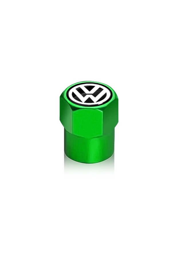 green Metal Car Logo Wheel Tire Hex Valve Caps Stem Case Emblem for VW CC Polo Golf 4 5 6 7 MK4 MK5