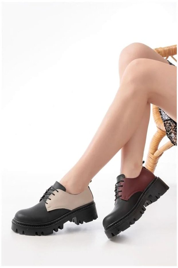 Women's High-End Elegant Sole Garni Lace-Up Comfort Loafer Shoes