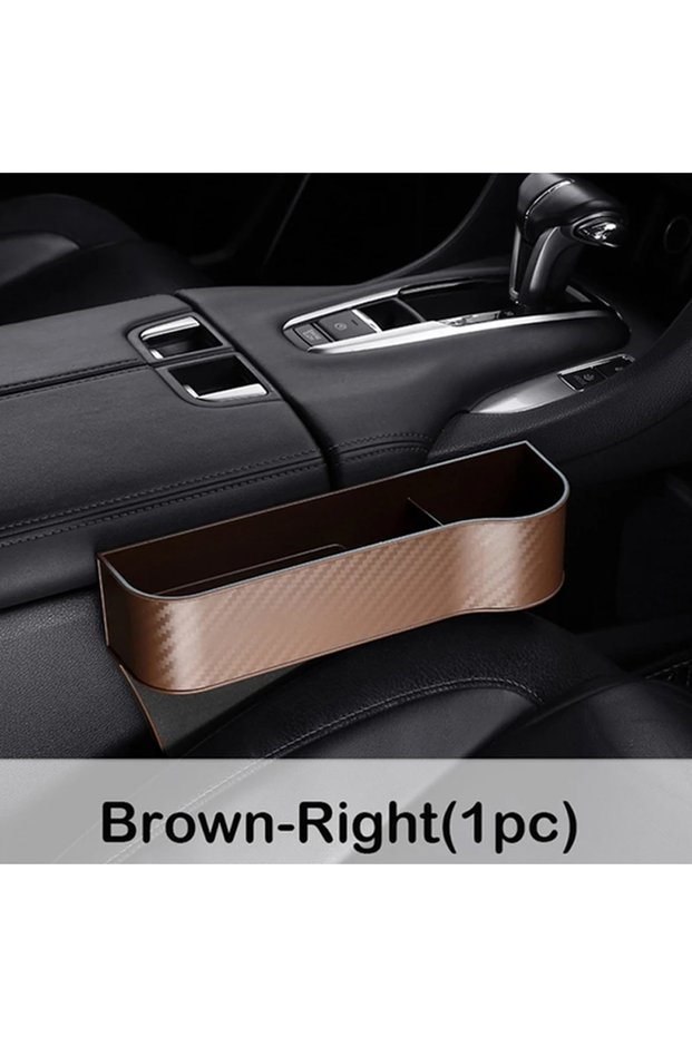 Brown co-pilot Car Seat Gap Storage Box, Multi-Functional Car Seat Storage Box, Can Store Mobile Pho