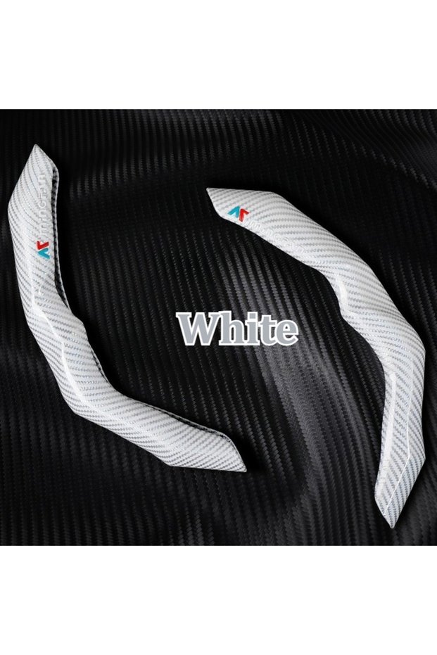 White Carbon Fiber Steering Wheel Cover Luxury Non-Slip Comfortable Durable Stylish Design Vehicle I