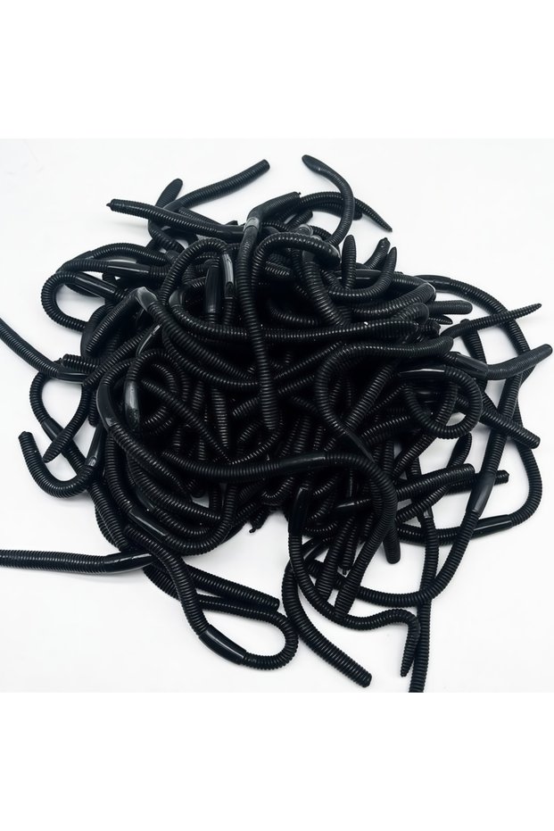 20PCS black 10-100Pcs Realistic TRP Soft-bodied Earthworm Prank Props Frightening Practical Jokes Sc