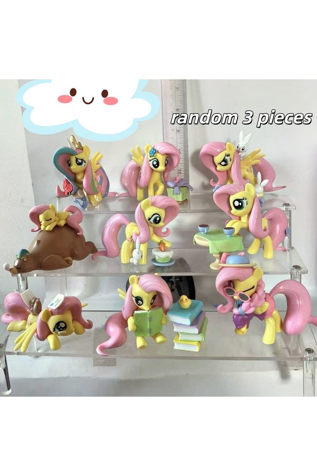style 2 Random 1/3/6/9 pcs (Party Moment Cute Soft Plush Doll Surprise Figure Ornament, PVC m