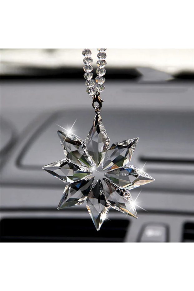 A Transparent Crystal Snowflakes Car Pendant Decoration Ornaments Sun Catcher Snowflake Hanging Trim