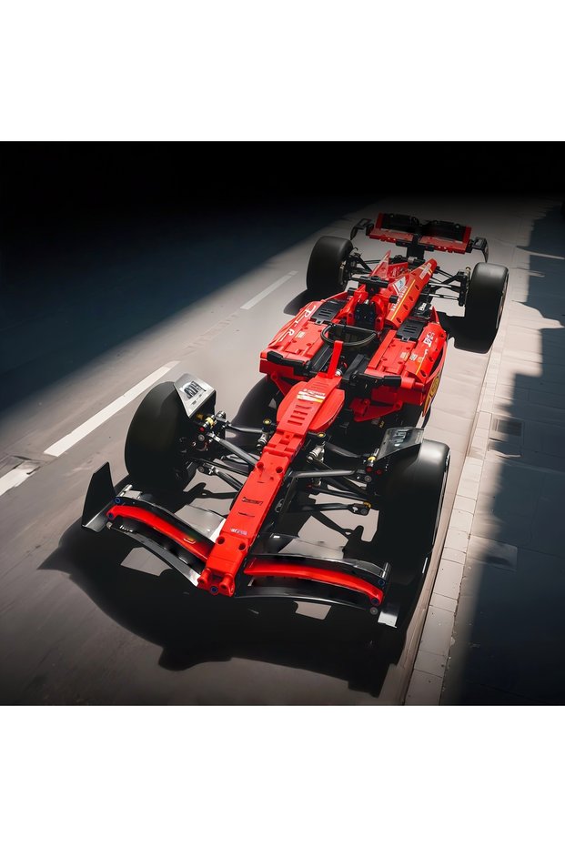 L no box 1361PCS Technical 1:8 Scale SF-24 Red Racing Car Building Blocks Set - MOC Supercar Model