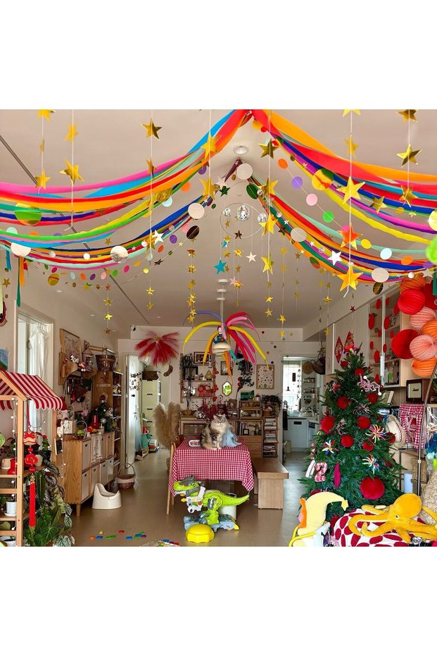 Rainbow Color crepe paper set is suitable for birthday, New Year, christmas, Easter, living room and