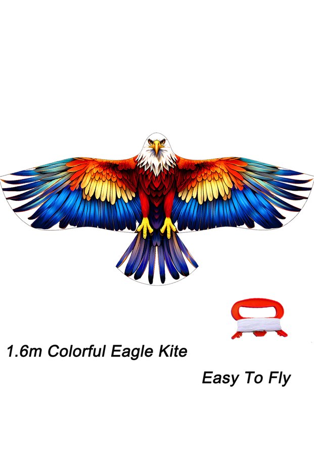 Blue NEW Arrive Outdoor Fun Sports 1.6m Blue Eagle Kite With Handle And Line Good Flying