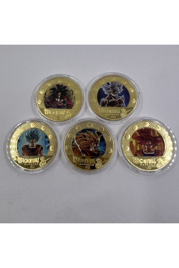 Type C 5pcs 10CPS2026 New Dragon Ball Z 10th Anniversary Coin Keychain Metal Crafts Die-casti