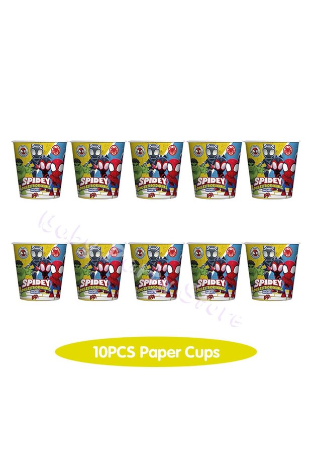 10pcs Cups Spider And His Amazing Friends Birthday Decorations supplies Kit Plates Cups Table