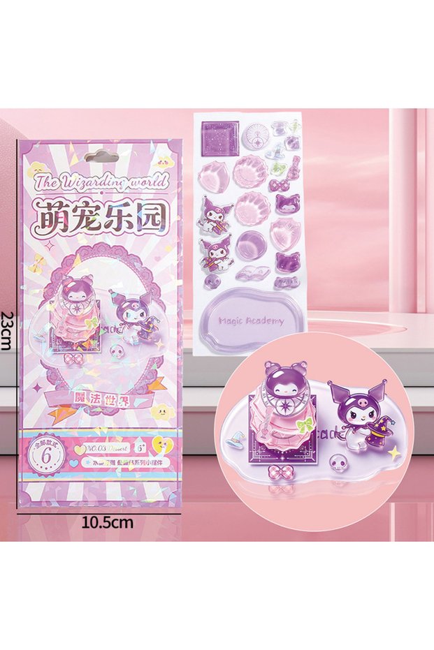 S7 New Hot 3D Stacked Crystal Stickers Cute Kawaii Cartoon Pet Figure Stacked Stickers Handmade DIY
