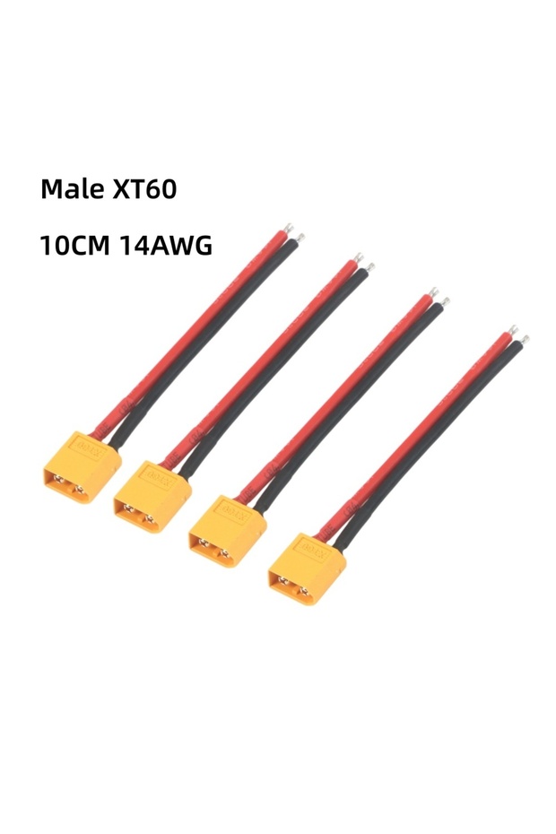 XT60 Male - 4Pcs 4pcs XT60 Battery Male Female Connector Plug - 10cm 14AWG Silicone Wire Cable for R
