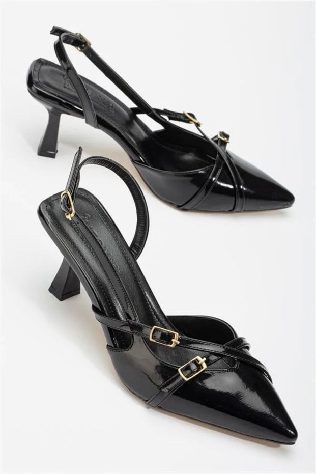 Women's Davet Lightweight Balanced Patent Leather Comfortable Heeled Shoes