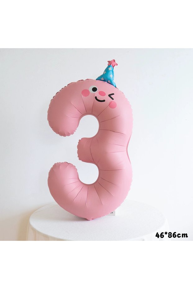 Other Hat Number 3 42in Funny Number Foil Balloons 0-9 Cute Hat Multicolor Digital Ballons Birthday