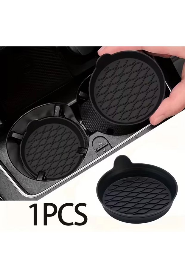 Black-1pcs 2Pcs Silicone Car Cup Mat Cup Holder Car Car Water Cup Mat Circular Anti Slip Creative Ca