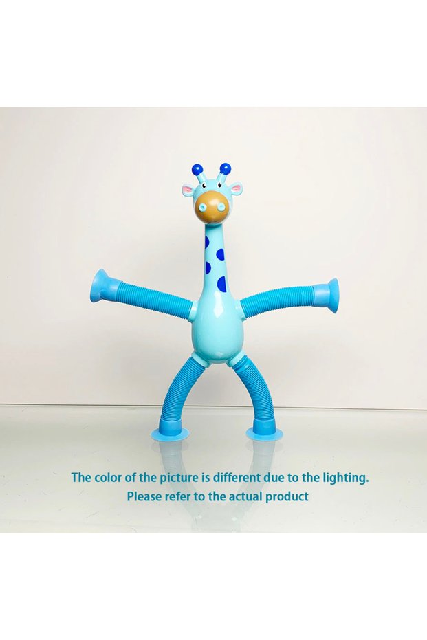 1pcs-lan Suction Cup Giraffe Robot Telescopic Toy with Versatile Light, Elongated Tube, Children's C