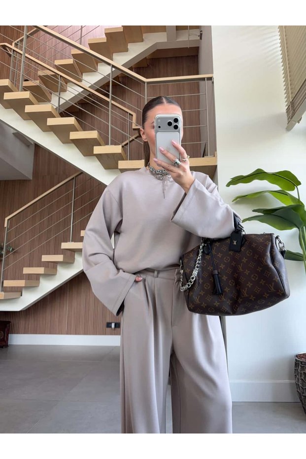 Basic Sweat Palazzo Pants Modal Set