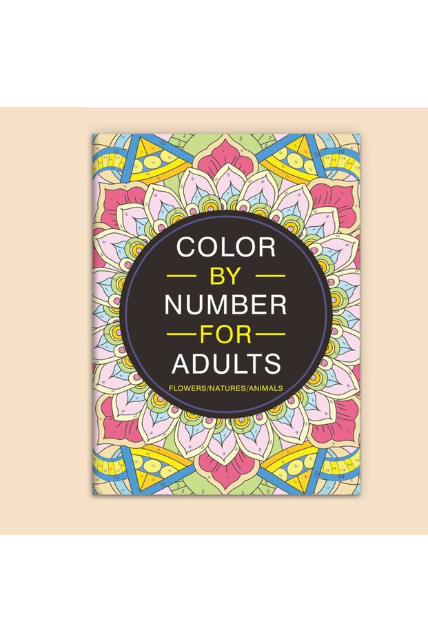 32 Pages Adult Color by Number Coloring Book 32 Pages Mandala Flower Nature Animal Designs Stress Re