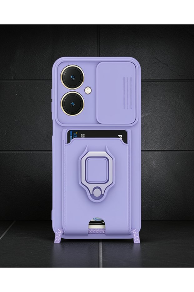 Vivo Y27 Case Zuma with Business Card and Ring Silicone - Lilac